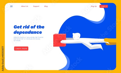 Landing page template with an obsessed man