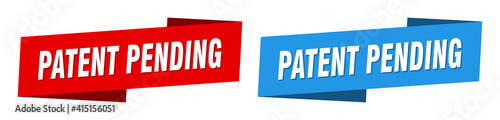 patent pending banner. patent pending ribbon label sign set