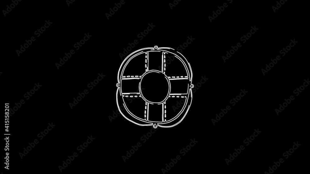 Lifebuoy moving lines icon on black background. 4K video neon line animation.
Lifebuoy moving lines icon on black background. 4K video neon line animation.