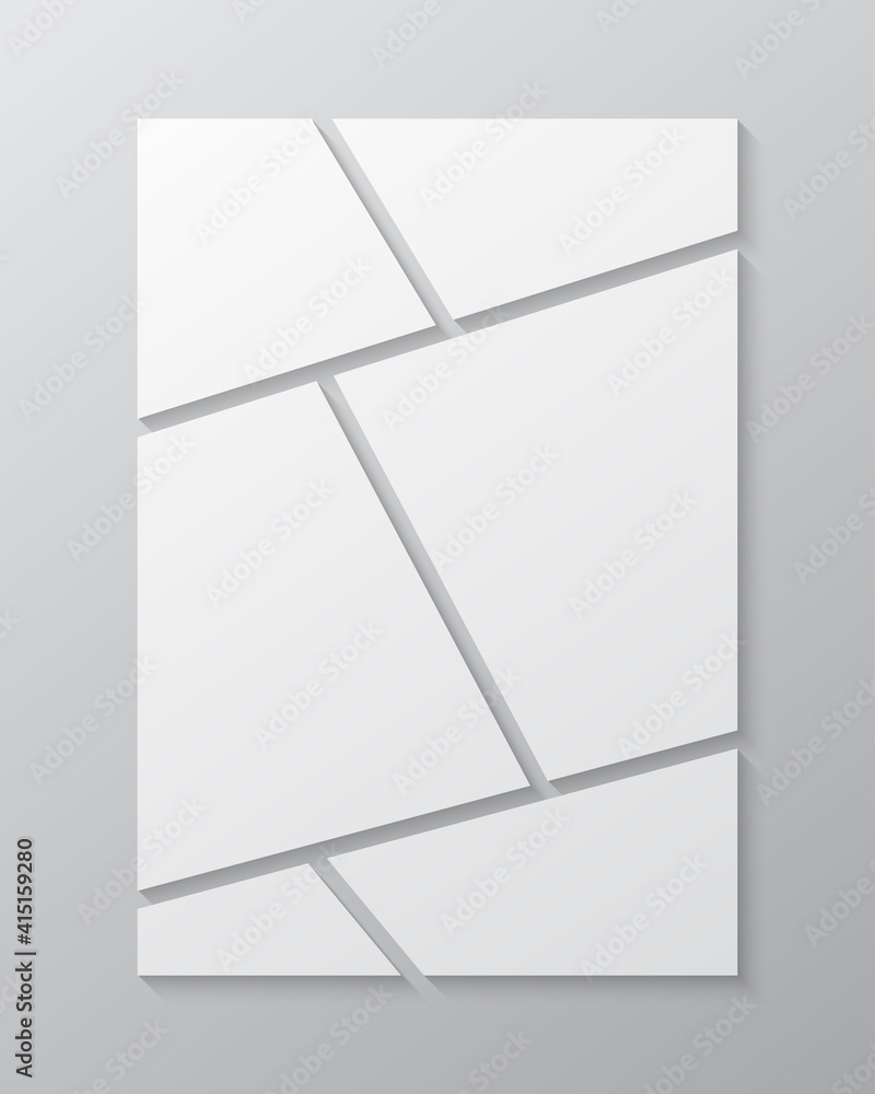 Vector empty collage six frames, images photo Vector empty collage six frames, images photo