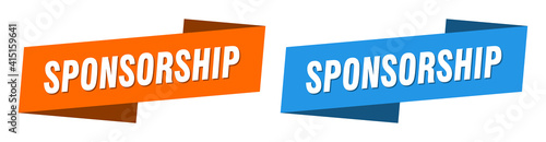 sponsorship banner. sponsorship ribbon label sign set