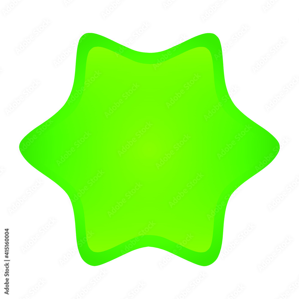 Green starburst, badge shape design Green starburst, badge shape design
