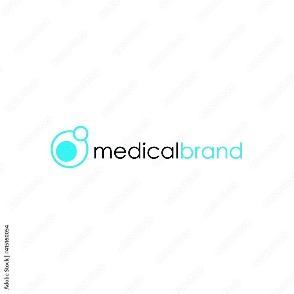 Obraz premium Blue medical brand logo design, logotype vector