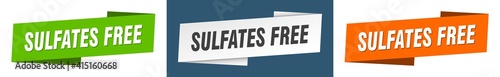 sulfates free banner. sulfates free ribbon label sign set