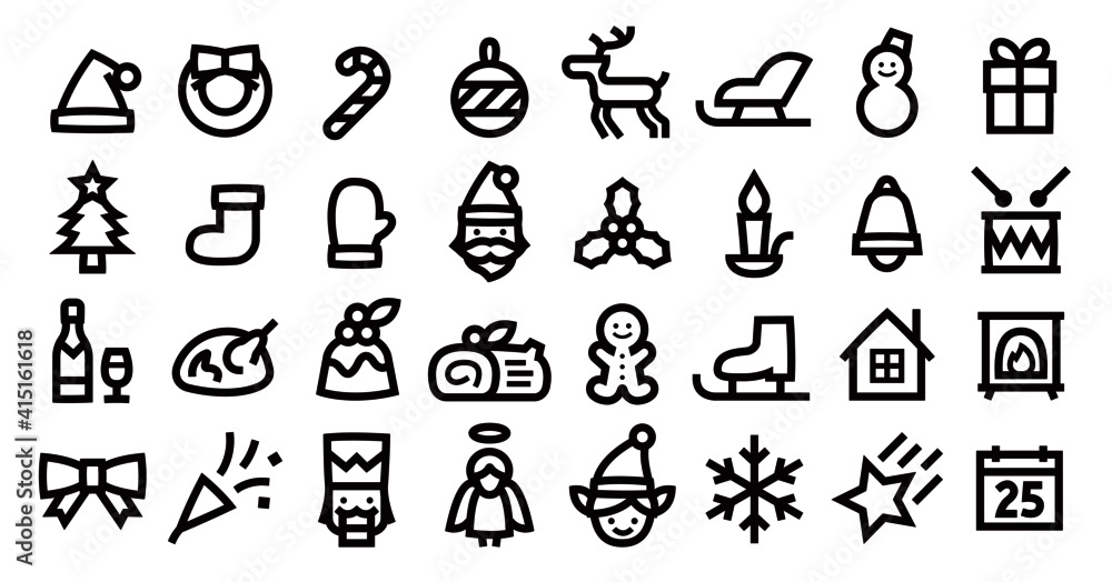 Christmas Icon Set (Bold outline version) Christmas Icon Set (Bold outline version)