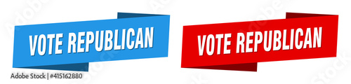 vote republican banner. vote republican ribbon label sign set
