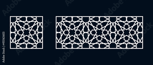 Set of templates Islamic pattern for laser cutting or paper cut. Vector illustration.