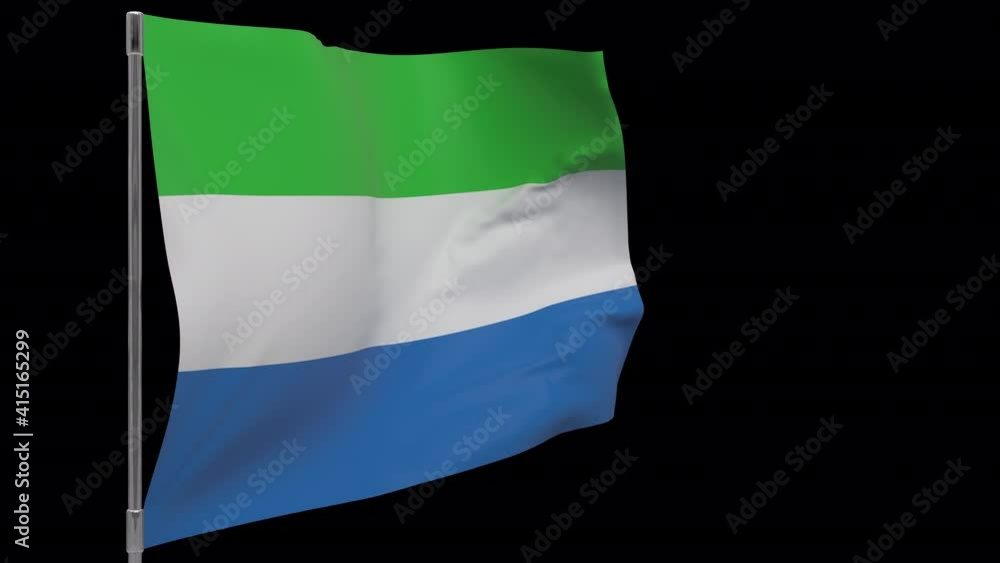 Sierra leone waving flag seamless loop animation. 4k Alpha Channel ...