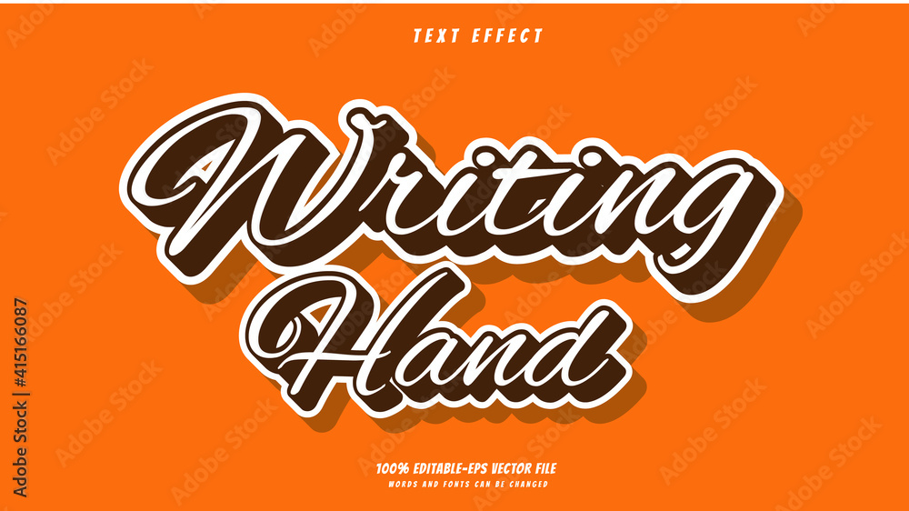 Fototapeta writing hand text effect design vector. text effect 100% editable-eps vector file words and fonts fonts can be changed