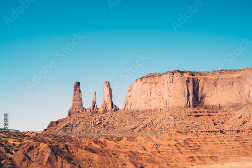 Sandstone hills in desert valley