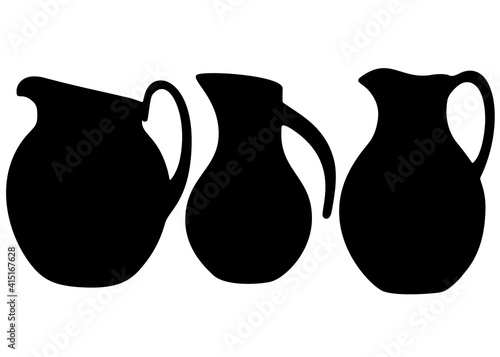 Pitchers with a handle for water. Cookware.