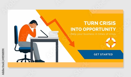 Desperate businessman and business burnout