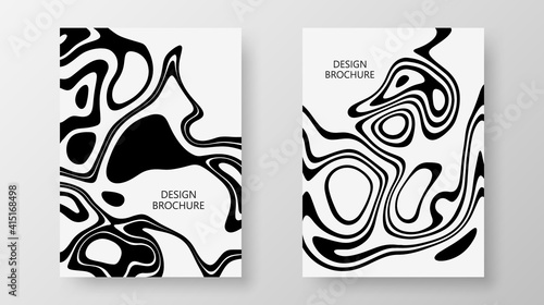 Cover templates Set liquid black white background Design vector template
