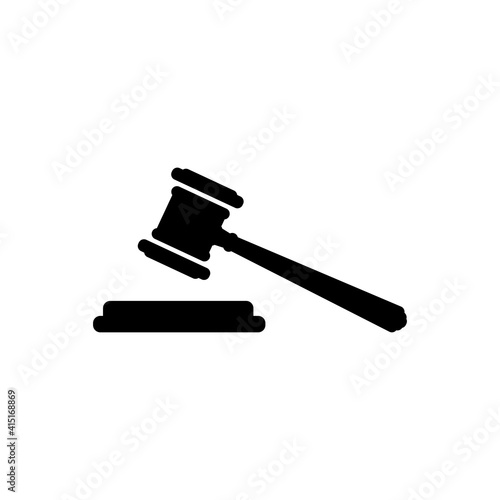 Judge gavel sign, icon. Law and justice symbol. Vector illustration