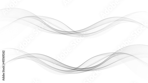Set of abstract wavy silver wave Gray wave flow