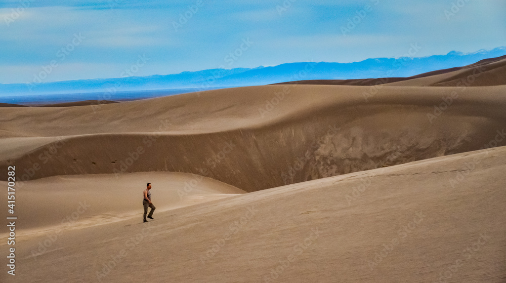Desert landscape, Great Sand Dunes National Park, Colorado, US