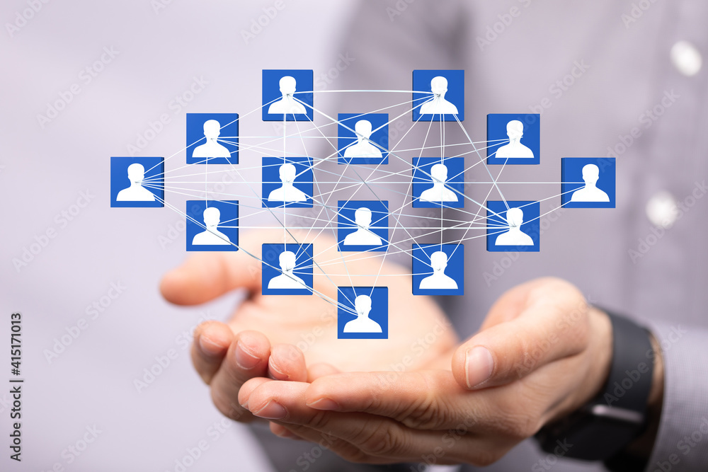 digital Business people silhouettes network team digital Business people silhouettes network team