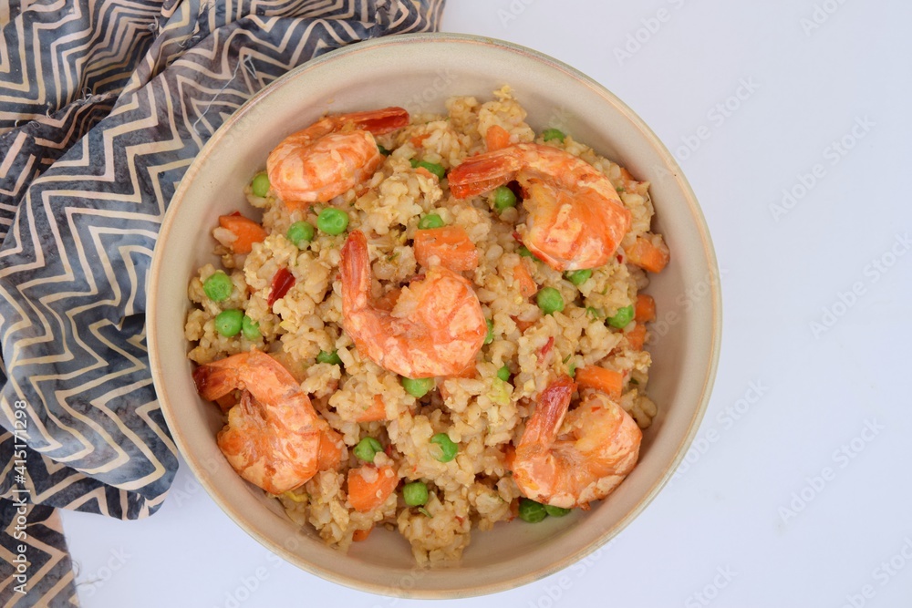 Nasi Goreng Udang or fried rice with prawns

