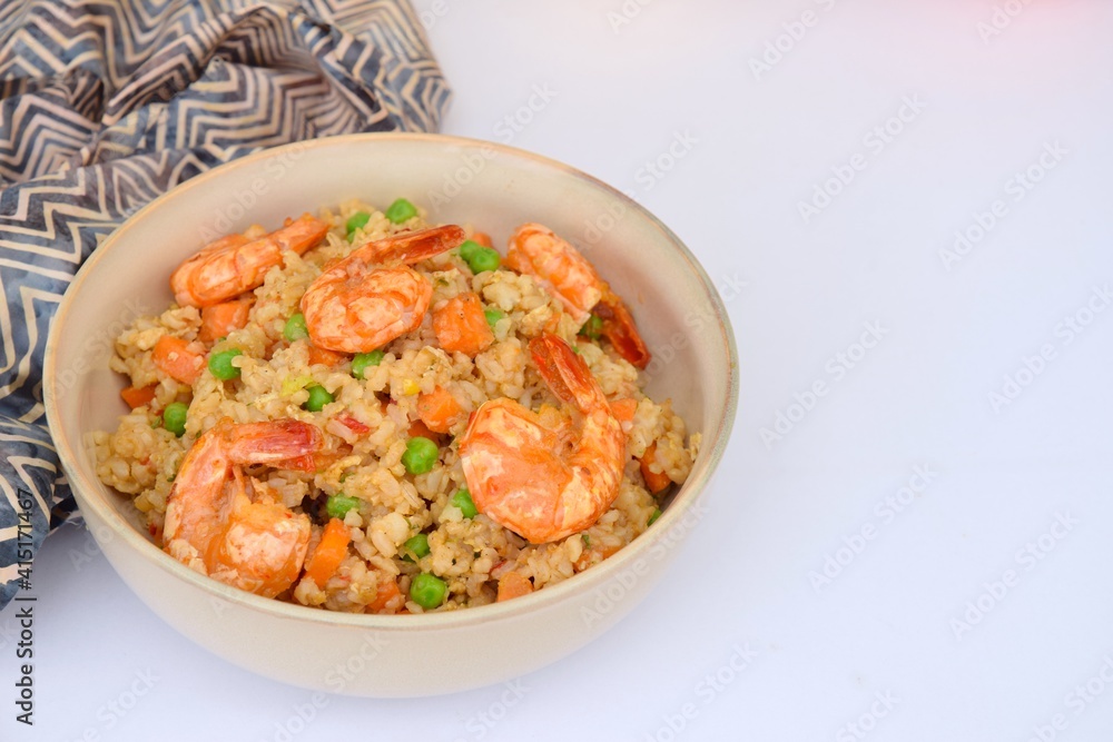 Nasi Goreng Udang or fried rice with prawns
Nasi Goreng Udang or fried rice with prawns