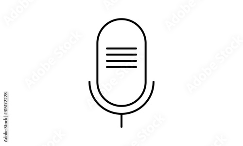 Podcasting microphone simple icon design.