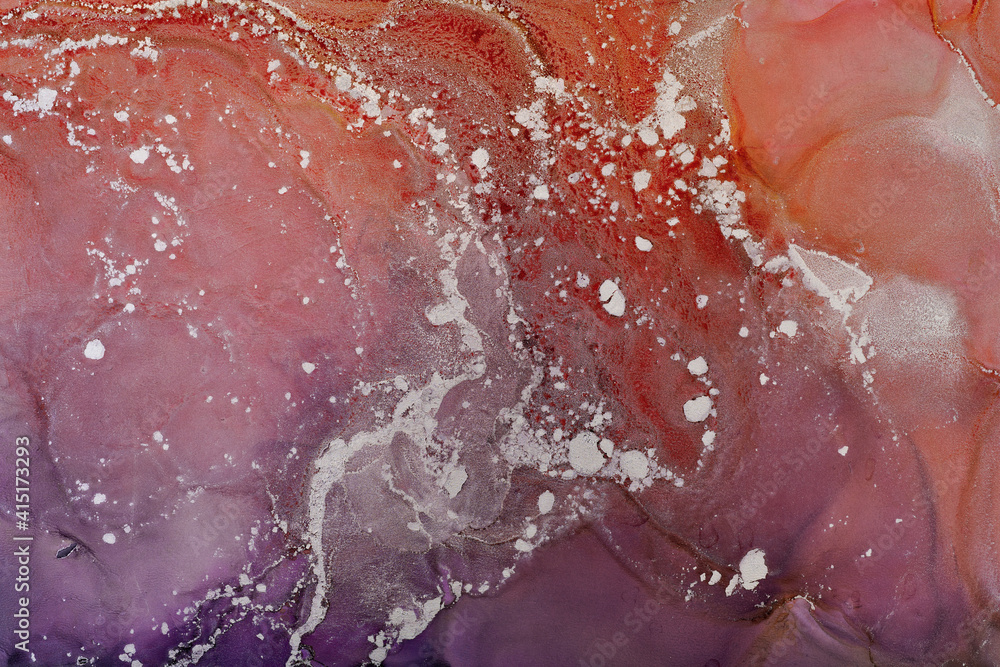Fototapeta premium Alcohol ink art.Mixing liquid paints. Modern, abstract colorful background, wallpaper. Fluid marble art, texture,golden streaks, cracks.Translucent colors