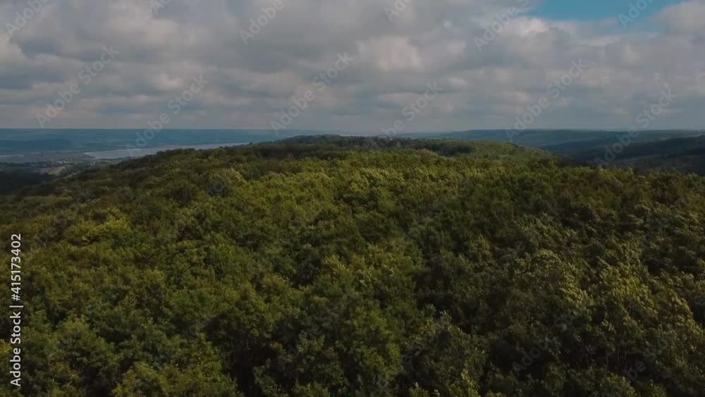 Amazing forest landscape with green trees in cloudy day aerial footage Amazing forest landscape with green trees in cloudy day aerial footage