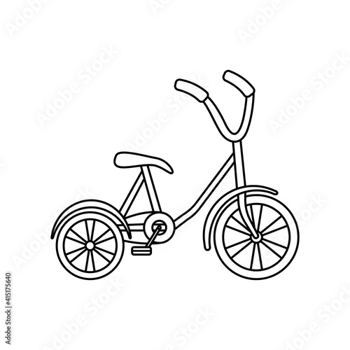 Vector illustration of tricycles. Cycling. Active lifestyle.