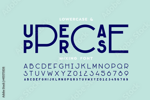 Lowercase and uppercase letters mixing font, alphabet and numbers