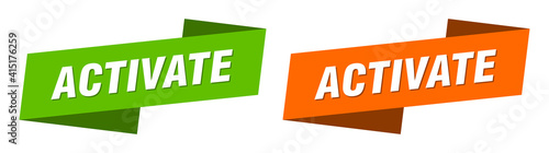 activate banner. activate ribbon label sign set