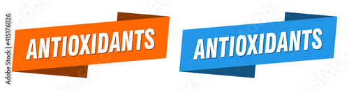 antioxidants banner. antioxidants ribbon label sign set