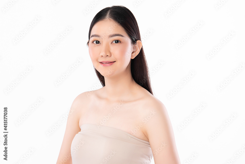 Beautiful young asian woman with clean fresh skin on white background, Face care, Facial treatment, Cosmetology, beauty and spa, Asian women portrait Beautiful young asian woman with clean fresh skin on white background, Face care, Facial treatment, Cosmetology, beauty and spa, Asian women portrait