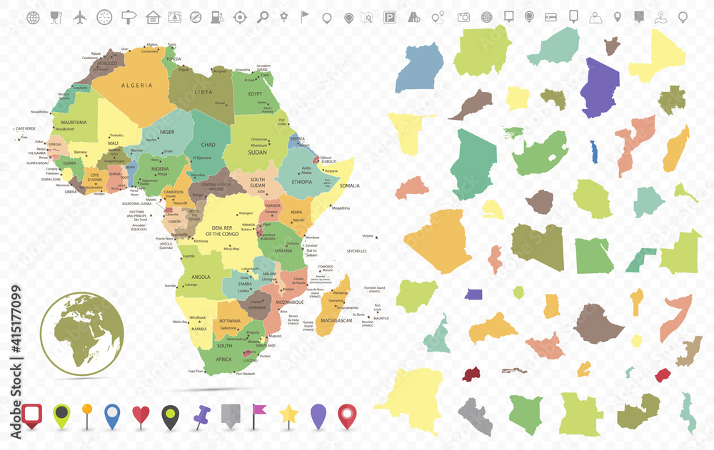 Vetor De Africa Political Map Isolated On Transparent Background And vetor-de-africa-political-map-isolated-on-transparent-background-and