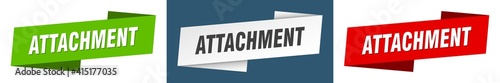 attachment banner. attachment ribbon label sign set