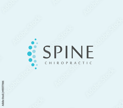 Healthy spine clinic logo concept. Chiropractic and Orthopedic clinic logo template. Sign for spine massage, mri diagnosis of spinal diseases, surgery, therapy, recovery and healing. Isolated vector