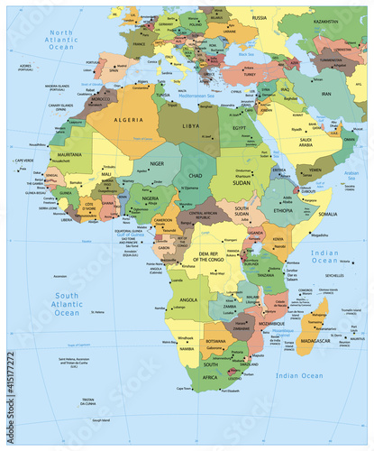 Africa - Highly detailed editable political map