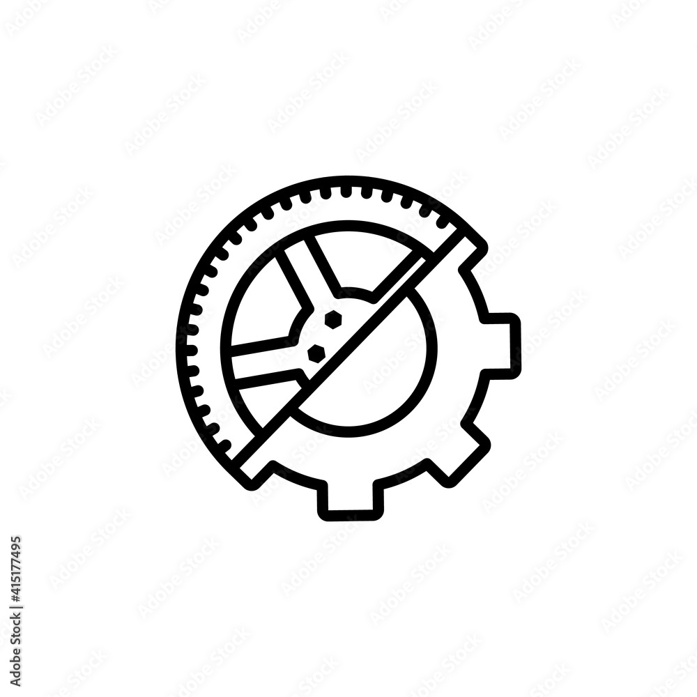 service wheel. Vector sign in a simple style isolated on a white background service wheel. Vector sign in a simple style isolated on a white background