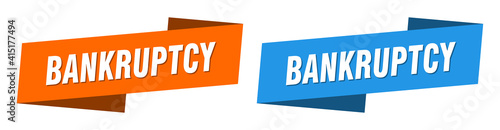 bankruptcy banner. bankruptcy ribbon label sign set
