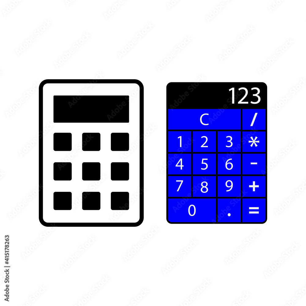 Calculator icon in trendy flat design Calculator icon in trendy flat design