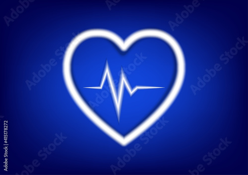 electrocardiogram graphic of heart concept Symbol of healthy lifestyle and love vector illustration