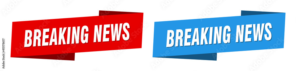 breaking news banner. breaking news ribbon label sign set breaking news banner. breaking news ribbon label sign set