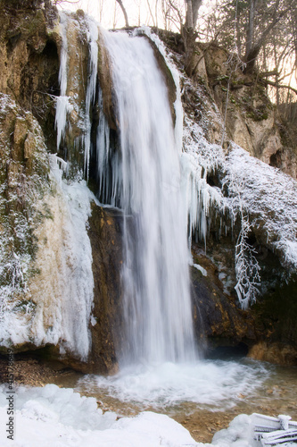 Iced winter beauty - frozen waterfall Ripaljka in Sokobanja resort of Serbia