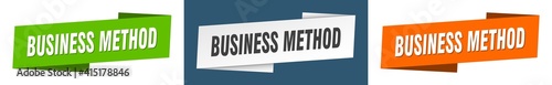 business method banner. business method ribbon label sign set