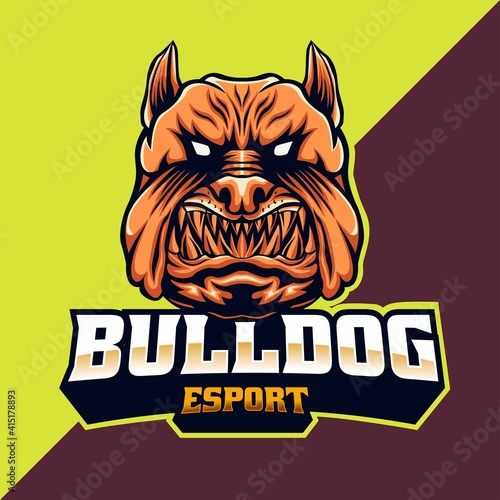 Bulldog mascot and esport logo design. easy to edit and customize
