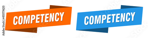 competency banner. competency ribbon label sign set