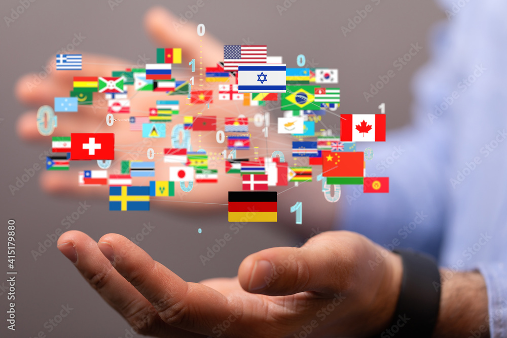international counties flags - 3D realistic. international counties flags - 3D realistic.