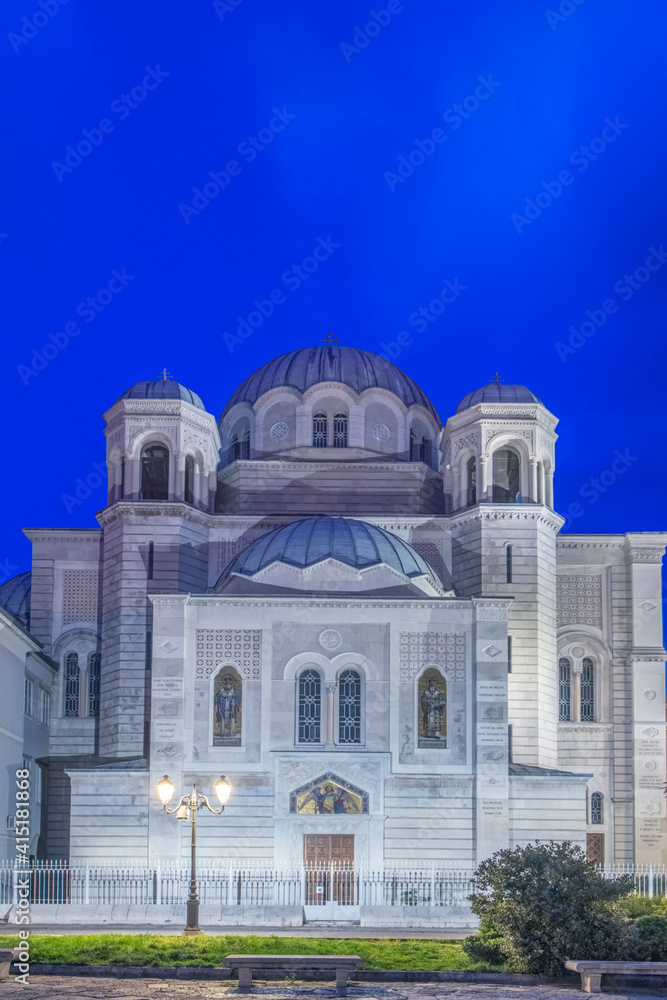 Italy, Trieste, Serbian Orthodox Church at dawn
