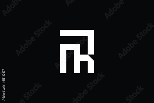 RM logo letter design on luxury background. MR logo monogram initials letter concept. RM icon logo design. MR elegant and Professional letter icon design on black background. M R RM MR