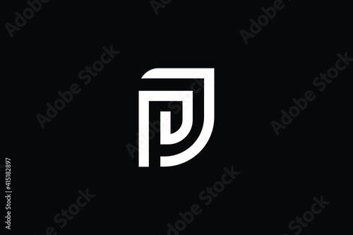 PJ logo letter design on luxury background. JP logo monogram initials letter concept. PJ icon logo design. JP elegant and Professional letter icon design on black background. J P PJ JP