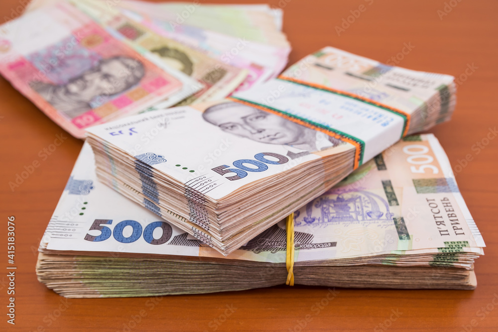 packs of Ukrainian hryvnias. Financial concept. packs of Ukrainian hryvnias. Financial concept.
