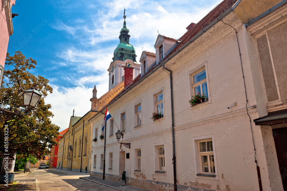 Town of Karlovac church and architecture view